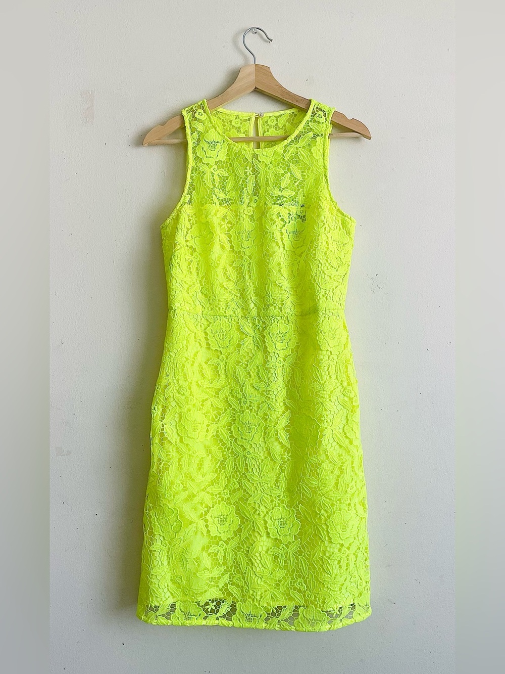 J. Crew Lace Collection Neon Green Dress Size 6